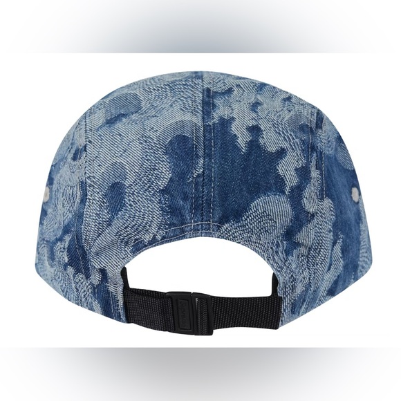 Supreme Flames Jacquard Denim Camp cap Blue - Picture 2 of 2